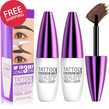 2 Pack Tattoo Eyebrow Gel Peel Off Waterproof Sweatproof Eyebrow Tint Pen