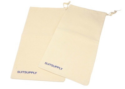 Suitsupply Schuhe Tasche Unisex Einheitsgröße Paar 2 Teile Logo Staub und Beige