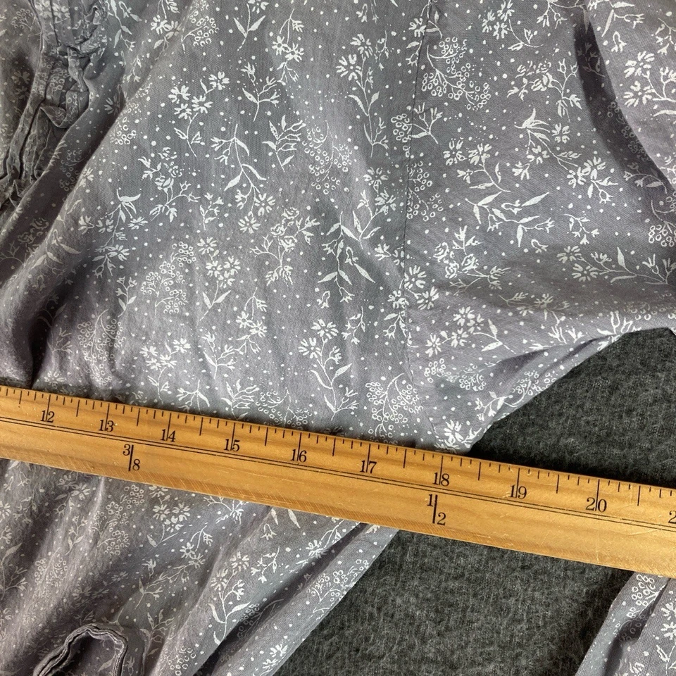 Bata Eileen West para mujer S/M gris lavanda floral con volantes corbata cintura ropa de salón Foto 4 de 4