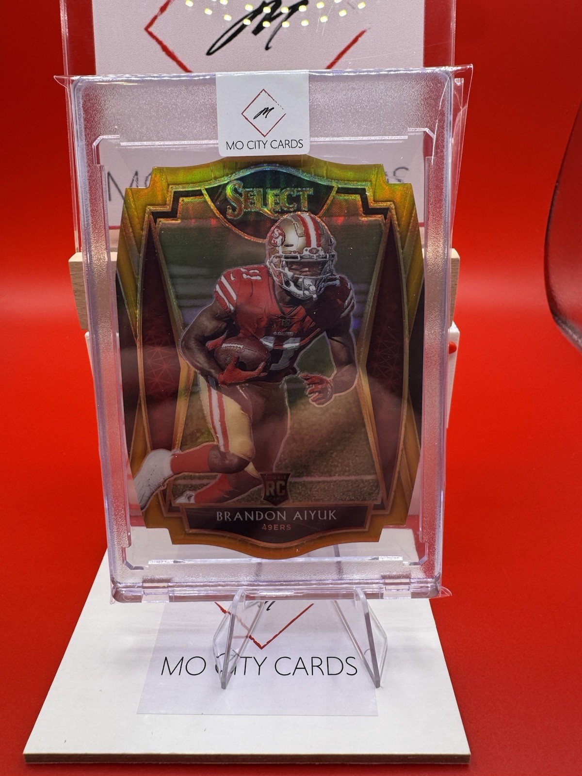 2020 Panini Select Rookie Brandon Aiyuk Premier Gold Die Cut 2/10 RC No. 166