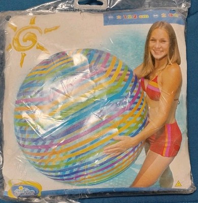 Intex The Wet Set 2003 Jumbo 48'' Beach Ball 59070 Stripes NEW Festival Concert