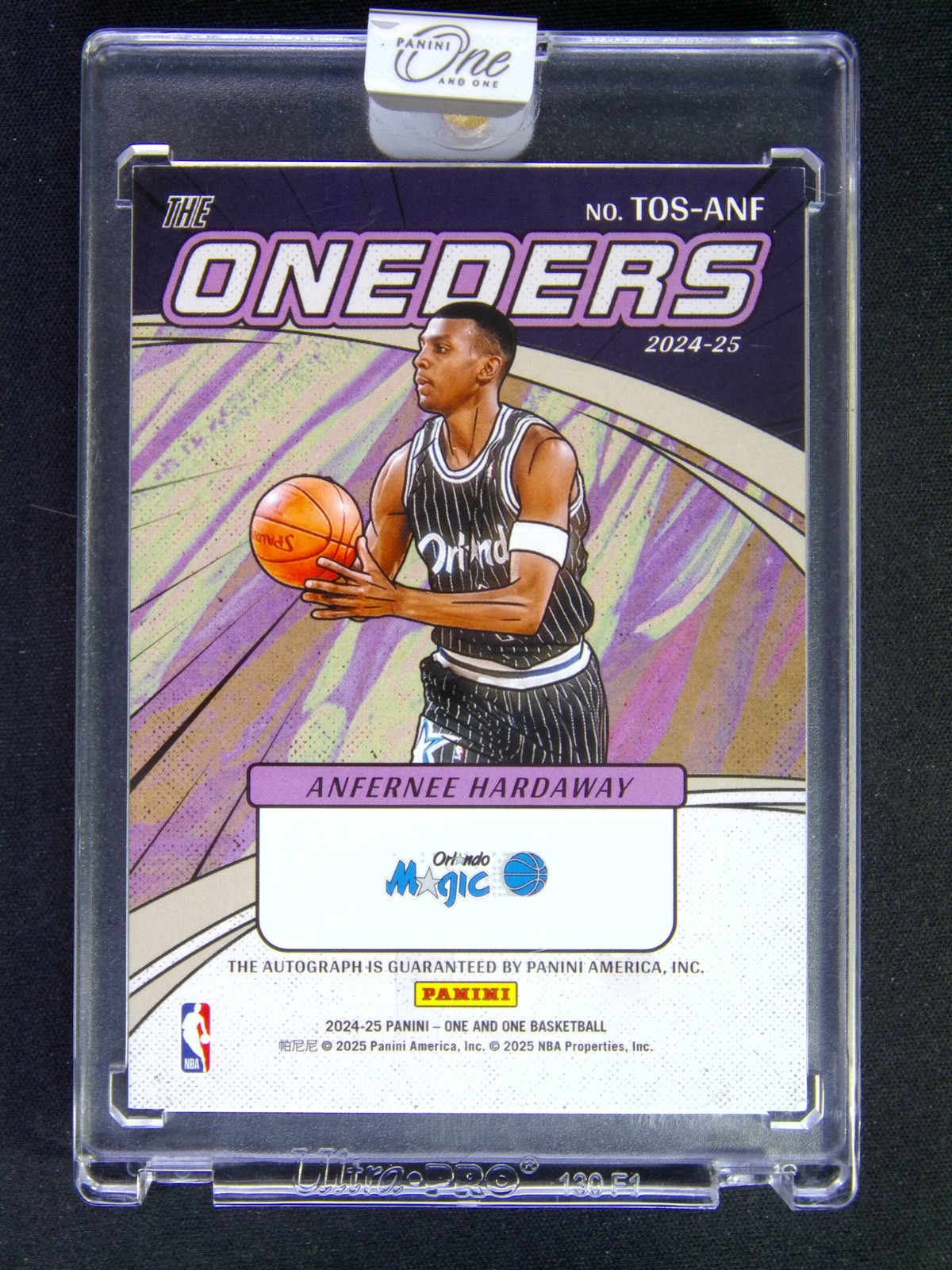 One Of One 1/1 2024-25 One And One Anfernee Hardaway The Oneders Auto Platinum view 2