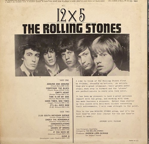 The Rolling Stones 12x5 Vinyl First Pressing VG/VG - Picture 2 of 2