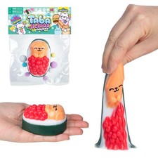ORB Tabalicious Snackies TABA Squishy Dog Sushi Roll H: 3.5 in / W: 3 in, Red