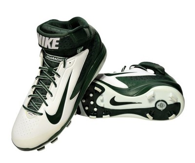 Nike Huarache Pro Mid MCS Molded Baseball Cleats Green White 616921-131 Sz 13