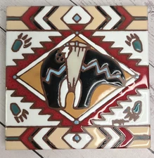 Earthtones The Bear Fettish Tile Vtg 1999 Southwest Decor Native Bear Claw