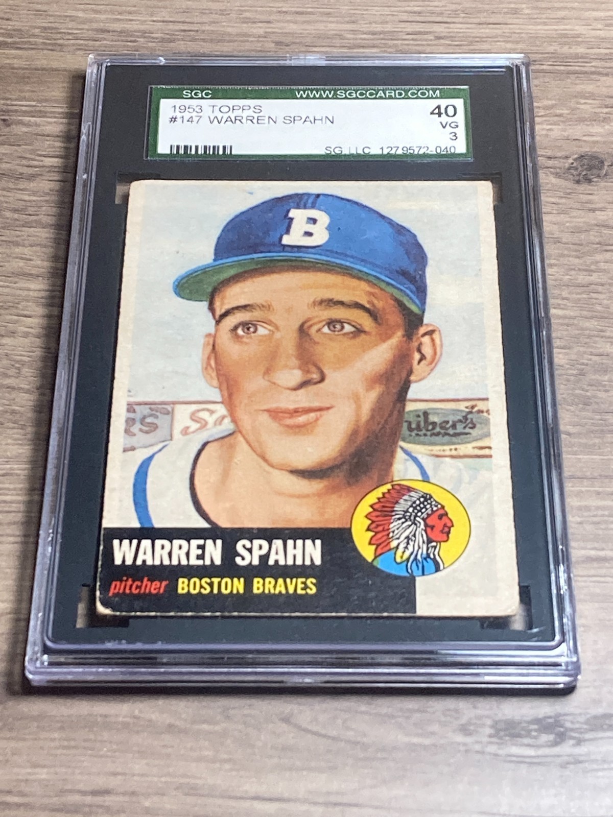 Warren Spahn 1953 Topps SGC 3 VG Graded Card Boston Braves HOF #147