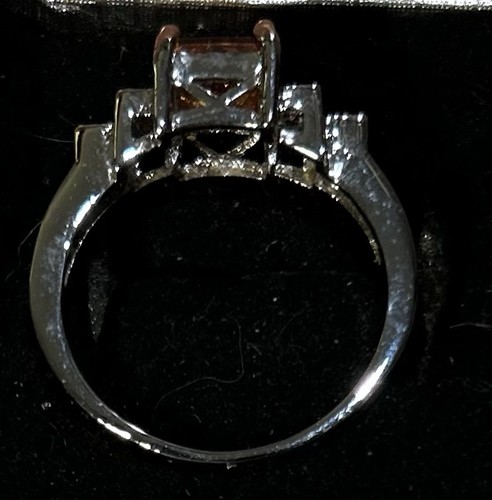 Square Cut Morganite Ring 925 Silver Size 9 #A12 - Picture 4 of 4