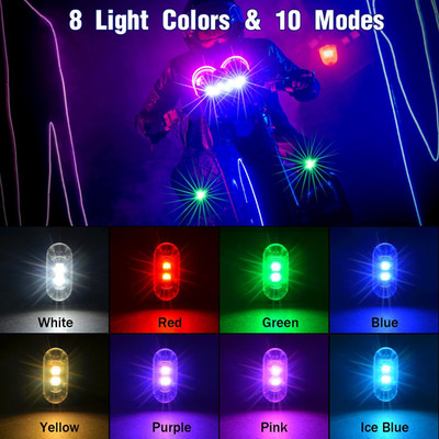 4PCS Wireless LED Strobe Lights with Remote Control, 8 Colors Rechargeable Le...