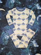 Kids Hanukkah Menorah Pajama Set   Blue and White Long Sleeve Top  Pants