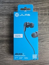 JLab JBuds2 Signature Earbuds with 3.5 mm Headphone Jack in Black Pearl Sealed
