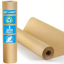 Brown Kraft Paper Roll 20" 100ft Packing Moving Gift Wrapping Postal Shipping