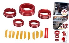 AC Air Conditioner Gear Shift Headlight Media Control Switch Knob Cover for Red