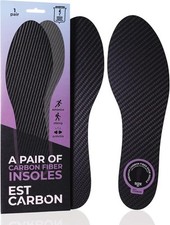 2 Piece Pair Carbon Fiber Insoles for Men  Women - Carbon Fiber Inserts for ...