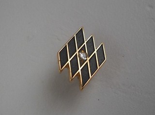 Vintage 14K Gold & Diamond Tie Tack