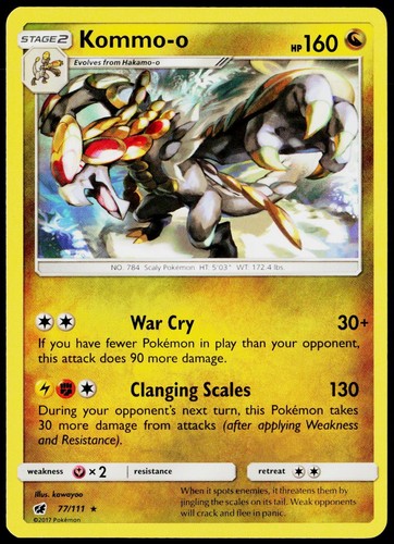 Kommo-o 77/111 Rare Crimson Invasion Pokemon Near Mint