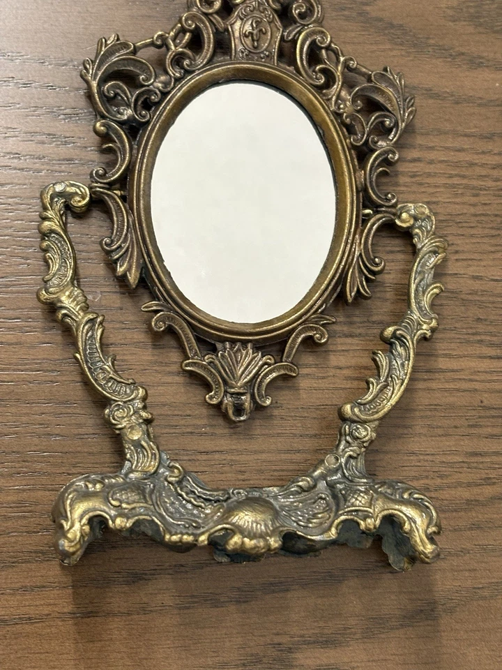 Tocador tocador tocador de latón giratorio barroco victoriano ornamentado casa de muñecas Italia Foto 3 de 4