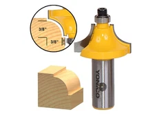 3/8" Radius Round Over Bead Edge Forming Router Bit - 1/2" Shank - Yonico 13174