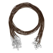 10 Pack 24" Waxed Necklace Cord, 1.5mm Bracelet Cord with Lobster Clasp Brown 