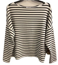 Spanx Air Essentials Shirt Boatneck Striped White Women’s Size 2X Stretch Modal