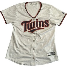 Majestic Minnesota Twins MLB Jersey Women's Medium White Baseball Shirt