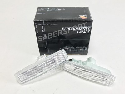 Pair Clear Fender Side Marker Lights for 97-03 BMW E39 525i 528i 530i 540i M5