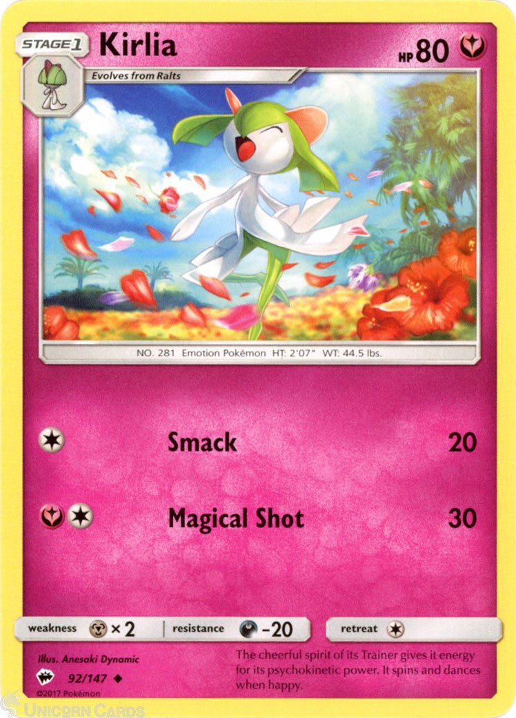 Kirlia 92/147 : Uncommon Mint/Near Mint Pokemon Card : SM03: Burning Shadows