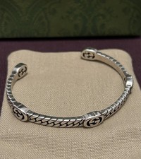 🌹💕🚚 ✅ Women’s Gucci Silver Interlocking GG Bracelet Brand New With Box!!