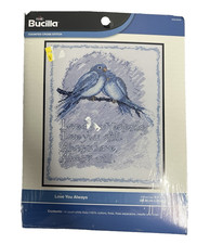 Bucilla Counted Cross Stitch "Love You Always" 8"x10" Blue Birds WM45656