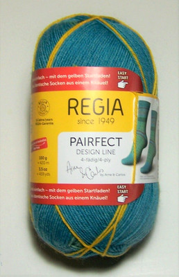 100 gram ball of Regia PAIRFECT DESIGN LINE Sock knitting yarn #06820 STRAUMEN