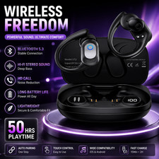 Bluetooth 5.3 Headset TWS Wireless Earphones Earbuds Stereo Headphones Ear Hook