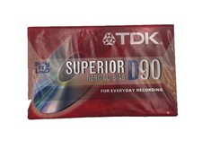 TDK Superior D90 Cassette Tape 90 Minute Type I Normal Bias Factory Sealed New