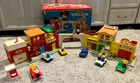 Vintage 1973 Fisher Price Little People Play Family Village Main Street W/Box