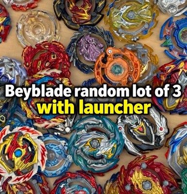 Takara Tomy Beyblade Burst Random Lot of 3 with Takara Tomy Launcher (No Dupes)