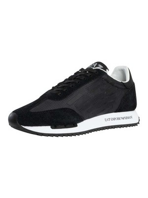 EA7 Men's Big Logo Mesh Trainers, Black