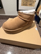 UGG Classic Ultra Mini Platform Kids Suede Upper 1157791K Chestnut Size 3 NIB
