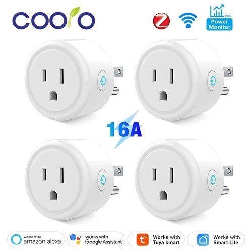Tuya WiFi Smart Plug 20A with Power Monitor US Outlet Timer Work With Alexa