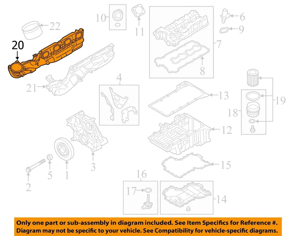 2012-2016 BMW M5 OEM RH 4.4L RIGHT INTAKE MANIFOLD *70K MILES* 11617843274 - Image 3 of 4