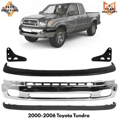Front Bumper Chrome Steel & Lower Valance Kit For 2000-2006 Toyota Tundra