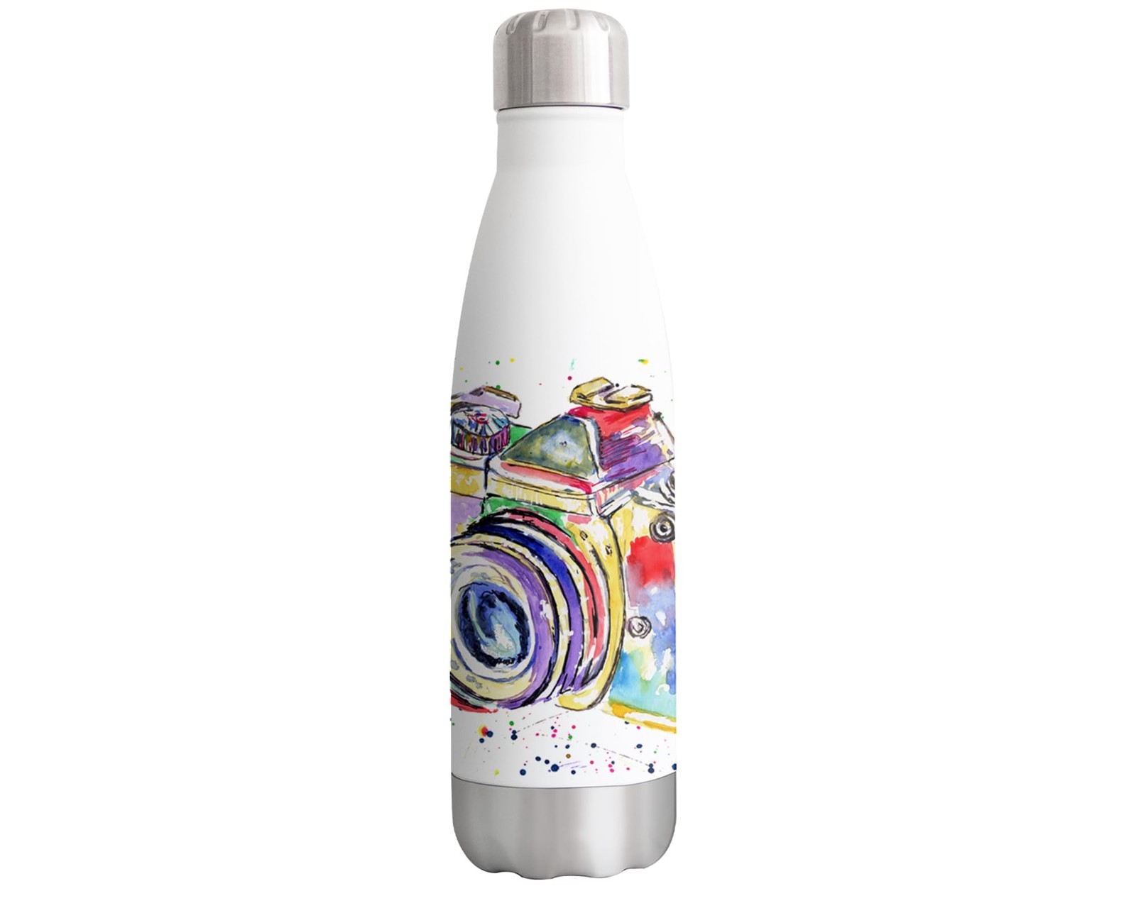 Camera photohraph Watercolour Bottle double Wall insulated Stainless steel 500ml