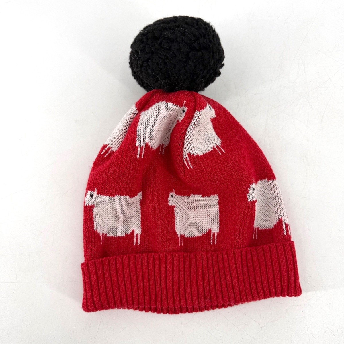 Parkhurst Beanie Women OS Red Black Sheep Princess Diana 