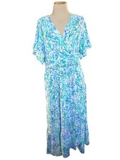 Lilly Pulitzer Women's Sz XL Juliet Ruffle Midi Dress With Flutter Sleeves