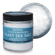 Flaky Sea Salt - , Icelandic, Hand Harvested and Sustainably Made - 3.17 Oz Jar