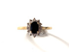 Vintage 10k 2-Tone Gold Sapphire & 12 Diamond Floral Cluster Ring Size 6.5  1.5g — photo 8