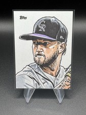 Sketch Card 1/1 2025 Topps Baseball Kyle Freeland Colorado Rockies Art by Ted Jr