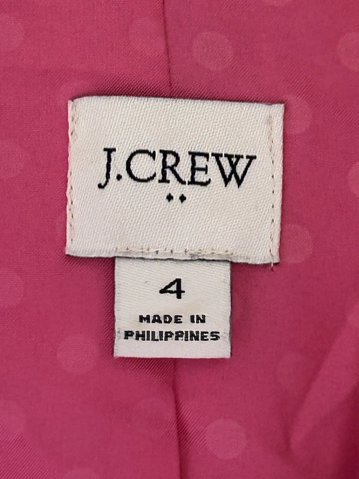 Blazer J Crew Factory Terciopelo Un Botón Rosa Forrado Talla 4 Foto 3 de 4