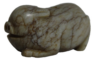 VERY OLD CHINESE JADE PIG TOGGLE ARCHAIC STYLE VERY RARE L@@K