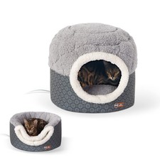 Heated Cat Bed for Large Cats Indoor, Thermo-Pet Nest 2-in-1 Heated Pet Cave ...