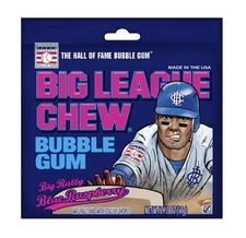 BIG LEAGUE CHEW BLUE RASPBERRY BUBBLE GUM 12CT