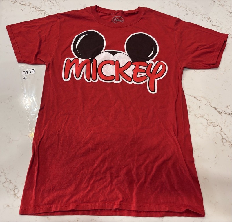 Small Mickey Mouse Disney Men/Woman T-shirt Tee round neck ears Family Red